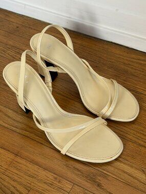 Butter Yellow Strappy Heels, Size 40, Brand New